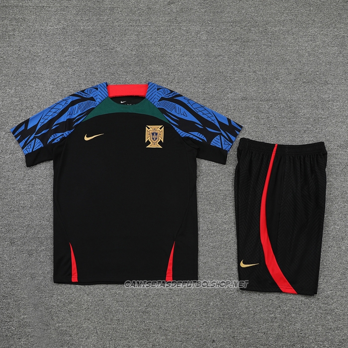 Chandal del Portugal 22-23 Manga Corta Negro - Pantalon Corto